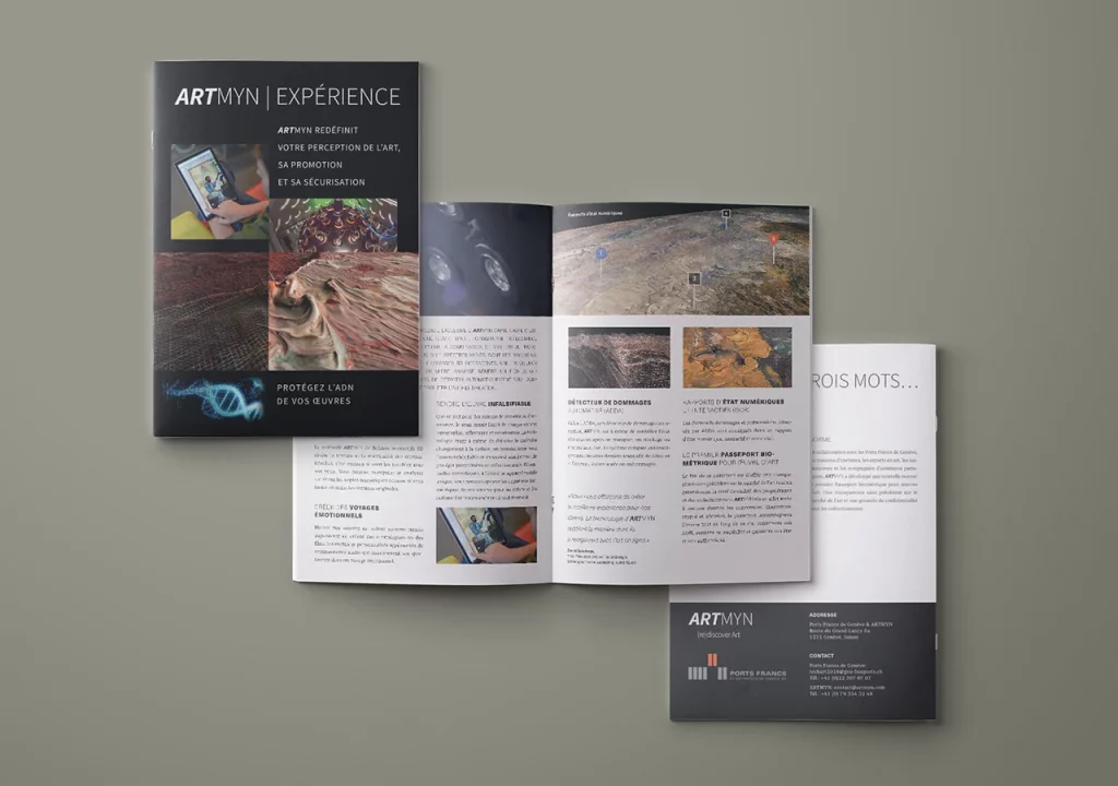 Artmyn brochure. Cadratin – Graphic, web & Motion design